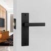 Decoranddecor Lumina Matt Black Internal Lever Door Handle Set with