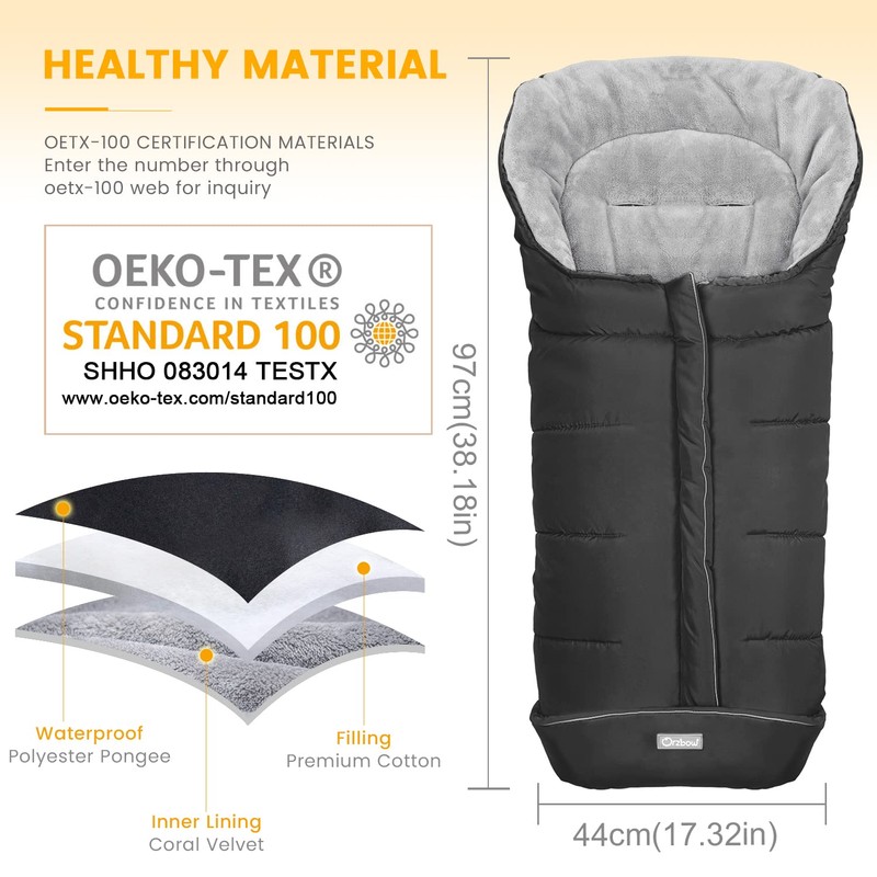 Orzbow Warm Bunting Bag Universal, Stroller Sleeping Bag Cold Weather,