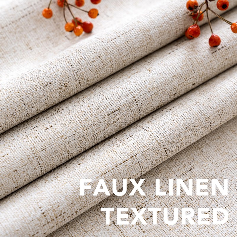 H.VERSAILTEX Linen Blackout Curtain Durable Thick Textured Linen Look 100%