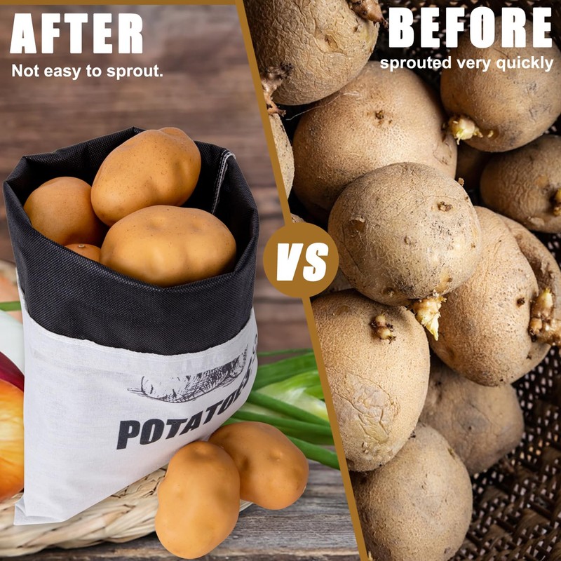 TOGETRUE Potato Onion Storage Bag, Fabric Onion and Potatoes Storage