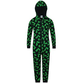 Football Boots and Ball Lounge Wear All In One Cotton Sleepsuit , Black, 11-12 Years