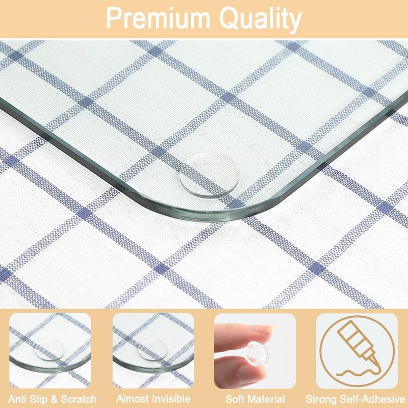 Premium Self Adhesive Clear Soft Glass Table Top Bumper, Anti