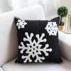 Elife Soft Square Christmas Snowflake Home Decorative Canvas Cotton Embroidery