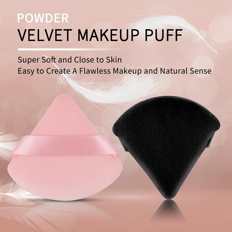 2 Pcs EVAOUXIU Triangle Powder Puff for Face Powder, Soft