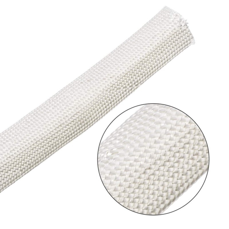 sourcing map Insulation Braid Sleeve, Fibreglass Sleeve 3.3Ft-16 mm High