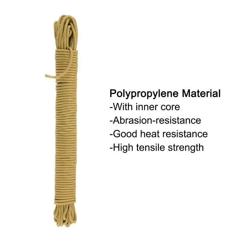 QUARKZMAN Polypropylen-Seilgeflecht 30M/98.4ft 3/16" 5mm Braun für den Innen- und