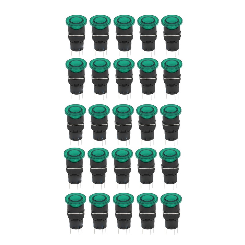 25Pcs/Set Green Mushroom Head Switch IP65 Plastic Mini Button Switches