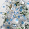 HUIHUANG Snowflake Wired Ribbon 4 inch x 25 Yards Glitter