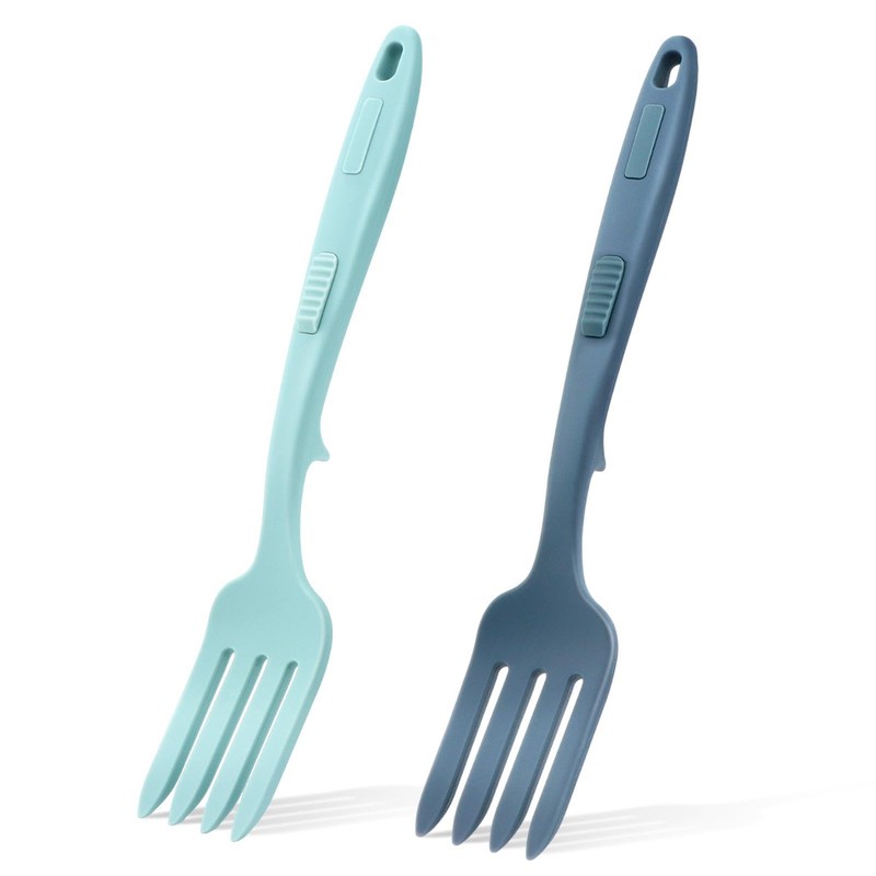 2Pack Silicone Cooking Forks, 11.6 Inch Nonstick Serving Forks for
