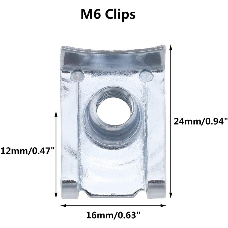 80 Pcs Thread Clip Nut Set U-Shaped Nut M4 M5