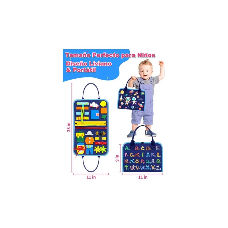 Tablero Montessori 8 Páginas Juego Sensorial Didáctico Infan