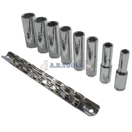 9PC 3/8 DEEP AF SOCKETS + RAIL