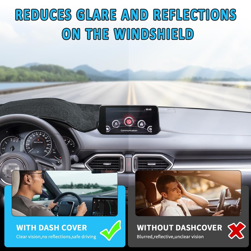 HEDAQI Dash Cover for Mazda CX5 2017-2022 2023 2024 2025,