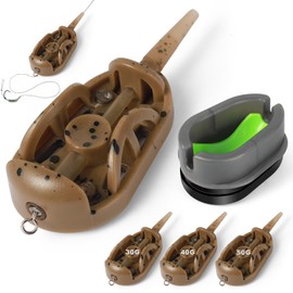 Annyswit 3 Pieces / 3 Size Method Feeder Accessories with Bait Shape Set 30/40/50g Carp Fishing Feeder with Inline Lead Feeder Fishing Weight Feeder Pellets Carp Feeder for Bottom Fishing Feeder