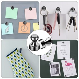 LOVIMAG 30Pcs Black Refrigerator Magnets Fridge Magnets,Small and Strong Magnets, Strong Metal Magnets for Fridge, Whiteboard, Office, Classroom, Map, Kitchen