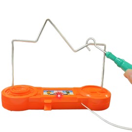 PROMFMOVE Electric Touch Maze Game, Convenient Brain Stimulating Bright Color Collision Maze Toy Intellectual Development Toys Electric Shock Maze Game (Orange Simple)