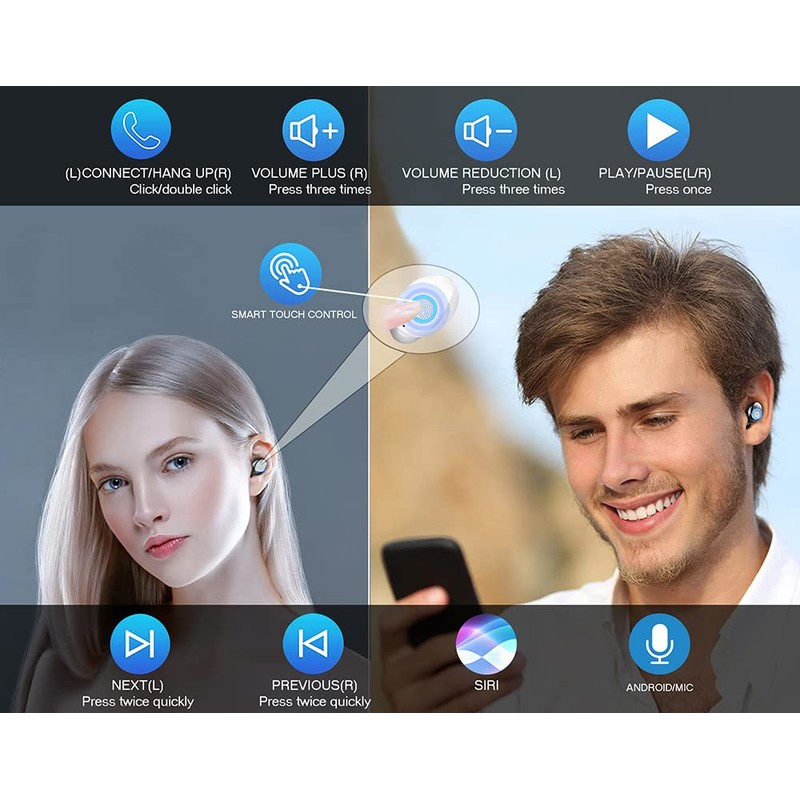 VOLT PLUS TECH Wireless V5.3 Bluetooth Earbuds Compatible with Tecno
