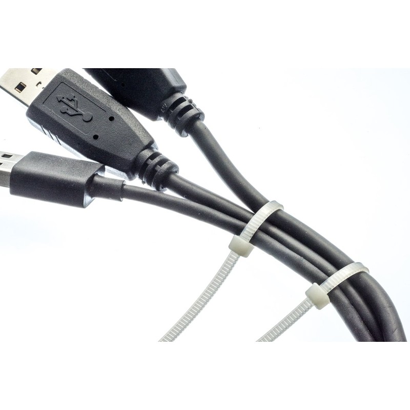 SE 4" White Cable Ties with 18-lb. Tensile Strength (100