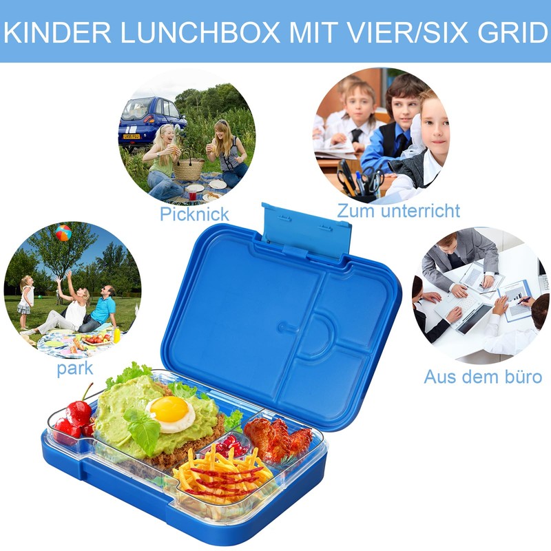 Braoses Lunch Box with 4 or 6 Compartments, Bento Box