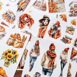 Auguro Scrapbook Stickers Book with 200 Stickers A5 Size Scrapbooking People Stickers Pre-Cut washi Stickers for journaling Stickers Scrapbooking