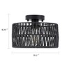 Hchunqjor Coastal Black Woven Flush Mount Light Fixture Rustic Industrial