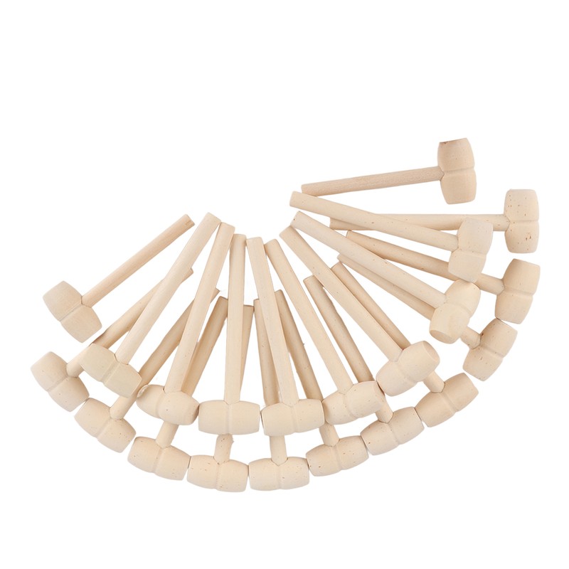 100pcs Mini Wooden Hammers for Chocolate Portable Breakable Heart Hammer
