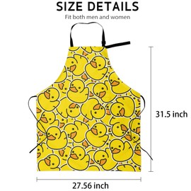 RNFENQS Cute Duck Chef Apron Adjustable Bib Apron with 2 Pockets Cooking Kitchen Aprons Funny Apron Gifts for Men Women