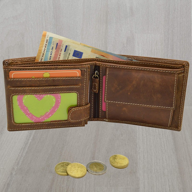 flevado Biker Wallet Motorcycle Rocker Hunter Leather Wallet with Double