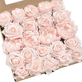 Ling's Moment Artificial Flowers Combo Box Set for DIY Wedding Bouquets Centerpieces Arrangements Bridal Shower Party Home Decorations