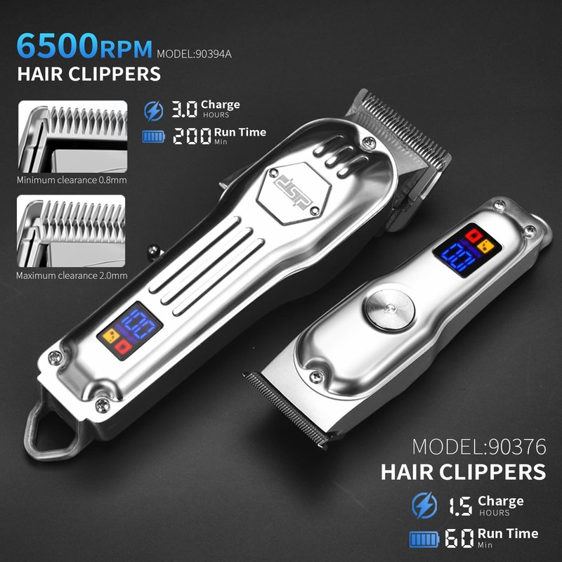 DSP 4-in-1 Pro Barber Kit: Cordless Hair Clipper, Trimmer, Shaver