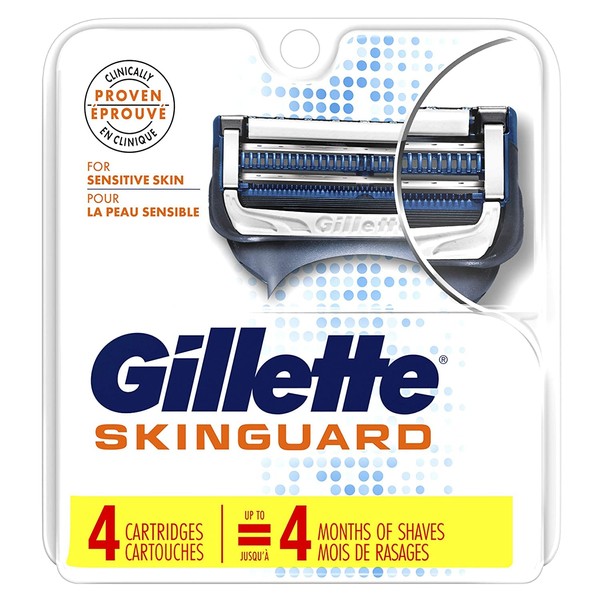 Gillette SkinGuard Sensitive Razor Blade Refills, 4 Blades