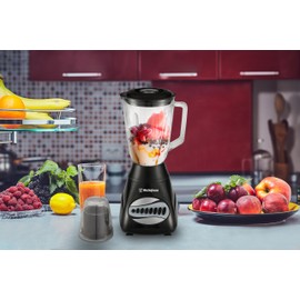 220 Volts Blender WKBEPNG83-1.5L -10 Speed - Pulse Rotation - 500W -Stainless Steel Blade -Glass Jar-Mini Grinder Bundle With Dynastar 220-240 Volts (Not For USE IN USA)
