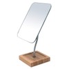 YEAKE Flexible Gooseneck Bamboo Vanity Makeup Mirror,360°Rotation 8" Large Frameless,