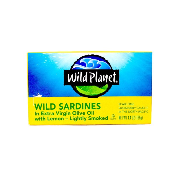 Wild Planet Wild Sardines in Extra Virgin Olive Oil with Lemon, 3rd Party Mercury Tested, 4.4 Ounce (Pack of 6)