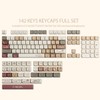 TYRIXKI PBT Keycaps 141 Keys Coffee Cat Keycaps Dye-Sublimation Cute