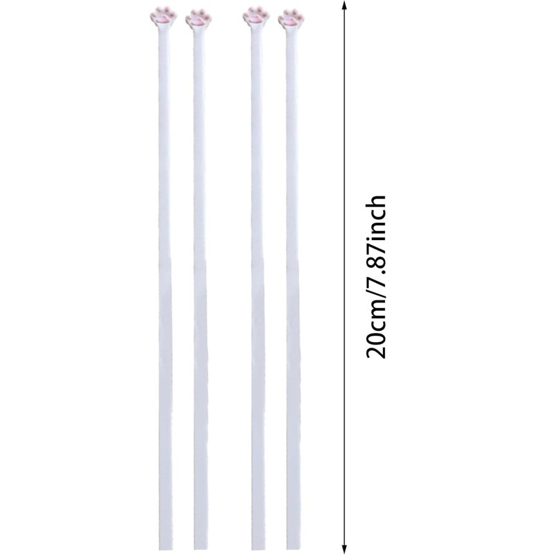 Yeanifeana 2 Pairs Cat Paw Chopsticks, Non-Slip Pink Plastic Chopsticks