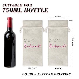 LONLONBANG Bridesmaid Wine Bags Will You Be My Bridesmaid Wedding Gifts from Newlyweds for Bridesmaids Wedding Engagement Wine Bag Gift for Bridesmaids Marrrige Party Decorations YT0109