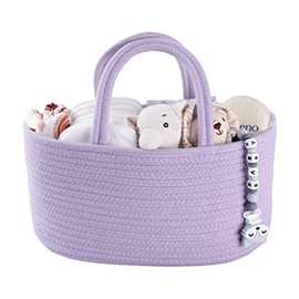 XUANGUO Organizador De Pañales Para Bebé, Cuerda De Algodón, Cesta De Almacenamiento Para Guardería, Soporte Portátil, Bolsa De Mano Para Cambiador, Viaje En Coche, Regalos Para Baby Shower, Artículos
