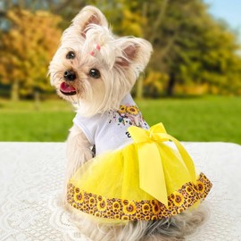 Dog Dress for Small Dogs, Puppy Costume Clothes Girls Pet Clothing Outfit Summer Spring Dresses Chihuahua Yorkie Cat Apparel