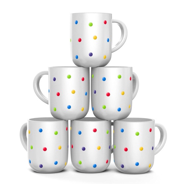 Francois et Mimi, Set of 6 Large 16 Ounce Ceramic