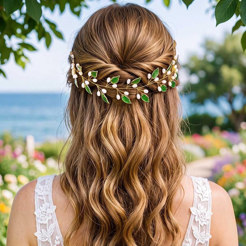 Gold Leaf Hair Vine Bridal Headpiece Wedding Hair Accessories for