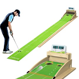 Premium Putting Green Indoor Mat with Smart Putt Counter & Dual Training Holes – Non-Slip Velvet Golf Mat for Home, Office, Backyard – Ideal Golf Gift for Men & Women