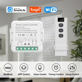 Wlan Rolladen Zeitschaltuhr und Sprachsteuerung, Smart Rolladenschalter mit RF Fernbedienung und Empfänger, Funkschalter Jalousieschalter Set, Elektrische Rolladensteuerung für Jalousien und Markisen