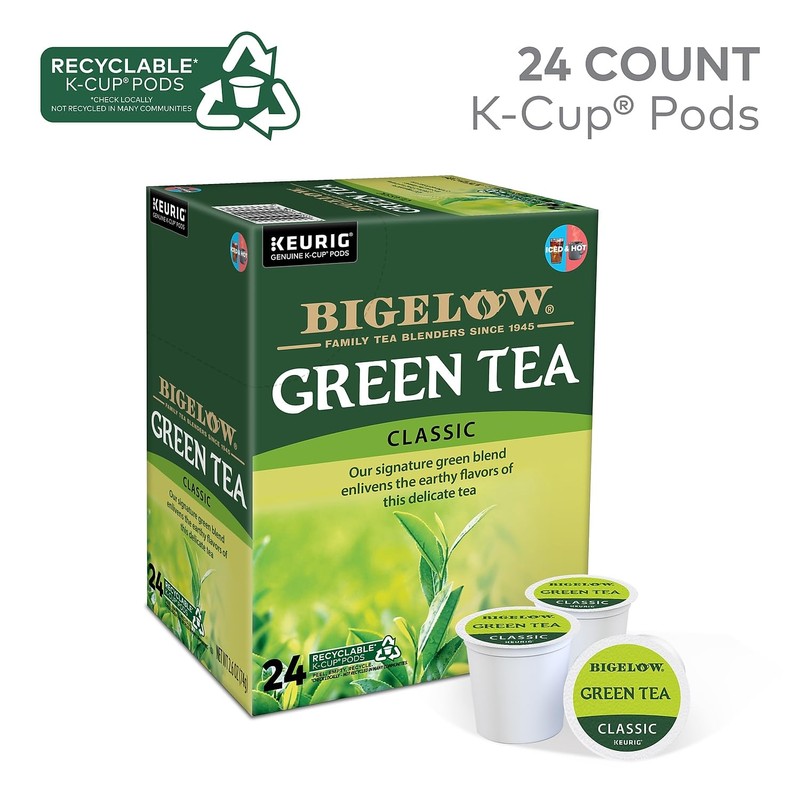 Bigelow Green Tea Keurig Single-Serve K-Cup Pods, 24 Count