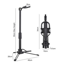 summina Foldable Digital Wind Instrument Stand Adjustable Metal Aerophone Holder Musical Instrument Stand, Black