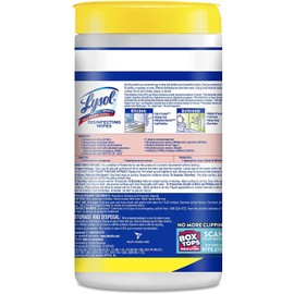 Lysol 84251CT Lysol Disinfecting Wipes, Lemon, 80 Wipes, 2PK/CT, White