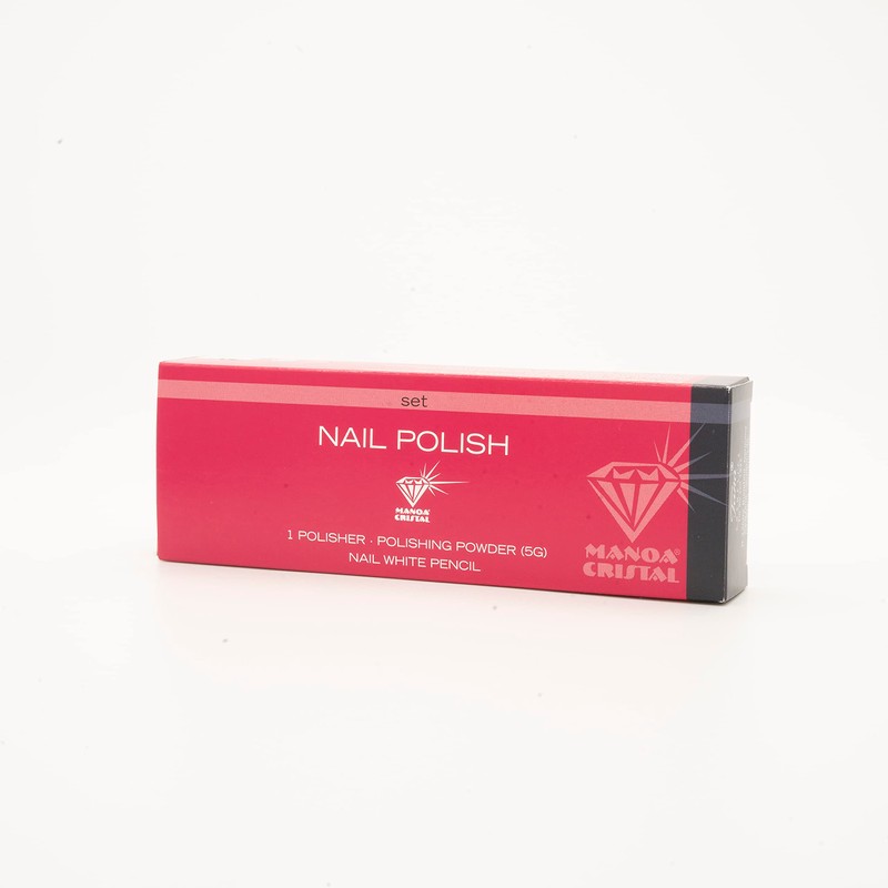 Nail buffing kit: Leather buffer (polisher) and powder.