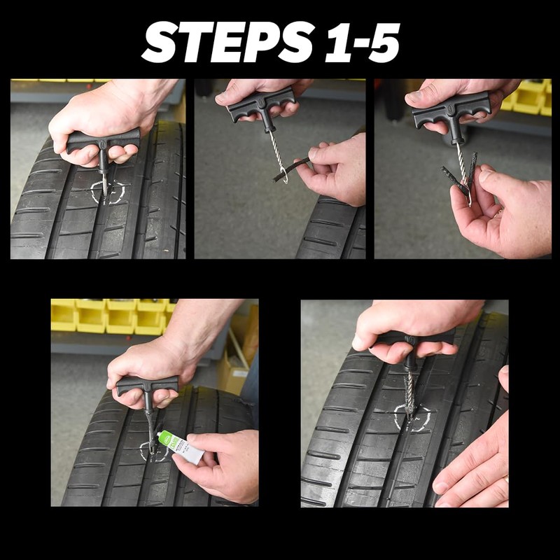 Slime 20500 Tyre Repair Reamer Plug Kit, Medium Heavy Duty