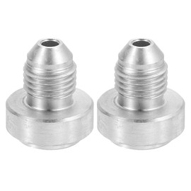 sourcing map 2Pcs Male 4AN Weld on Bung Fitting, Aluminum Alloy Flare Union Coupler for Automotive Replacement Fuel System Fittings, Silver