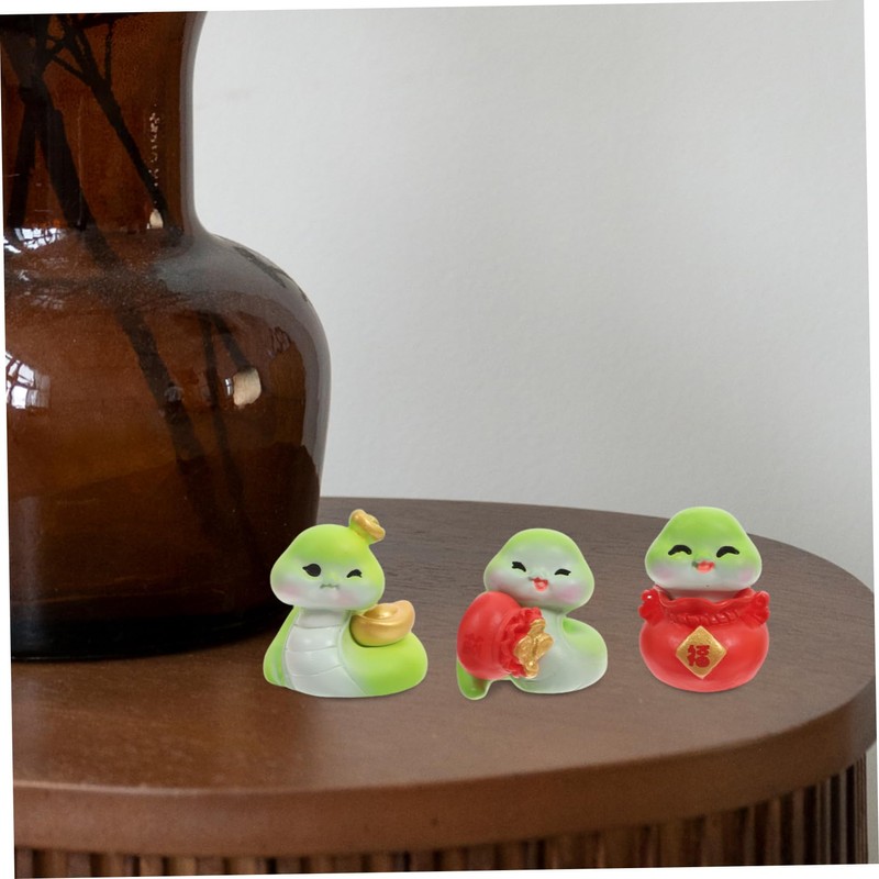 iplusmile 6 Pcs Year Snake Resin Figurines Charming Feng Shui
